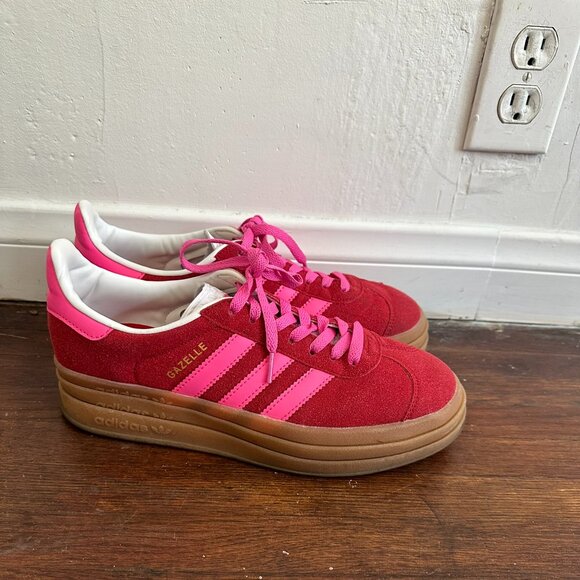 adidas Shoes - Adidas Gazelle Collegiate Red Lucid Pink Collegiate Red/Lucid Pink/Core White